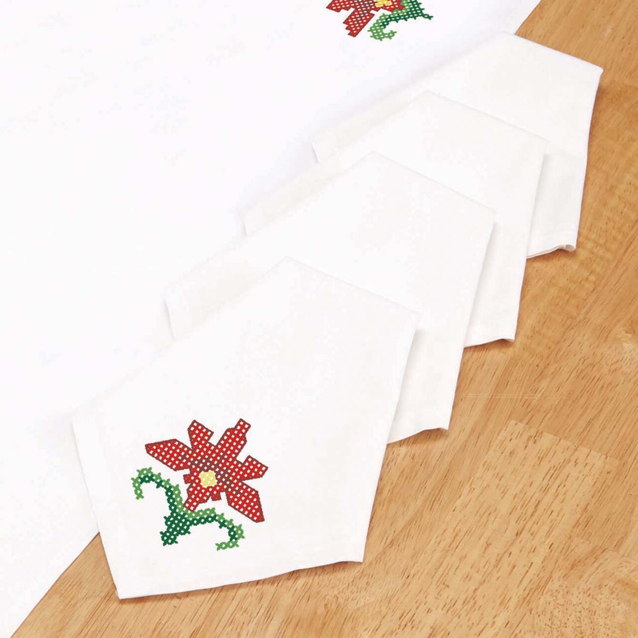 Herrschners Twelve Days of Christmas Napkins Stamped Cross-Stitch
